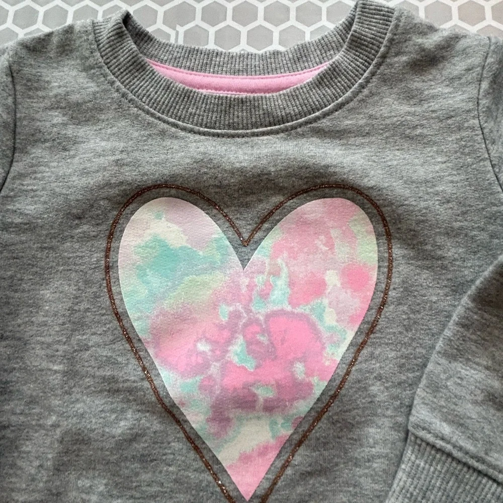 Cat & Jack Gray Sweatshirt w Pink Neckline Accent Matching Leggings   Size 12M